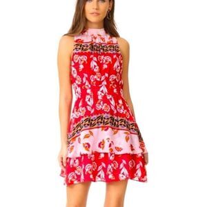 PARKER Aurora Silk Mini‎ Dress In Talavera 0